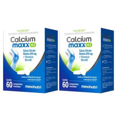 Imagem de Kit C2 Cálcio Maxx, Vitamina D3 e K2 60caps - Maxinutri