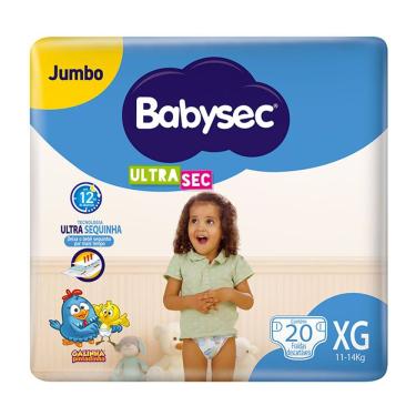 Imagem de Fralda Babysec Ultrasec Tamanho XG Pacote Jumbo 20 Fraldas Descartáveis