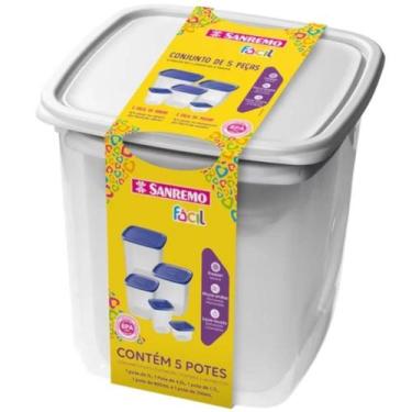 Imagem de Conjunto de Potes Plásticos Cores Sortidas - SR149/6C - SANREMO