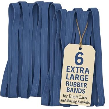 Imagem de Kitchentoolz Faixa de borracha de 76,2 cm para grandes latas de lixo industriais de 244 a 244 litros – Tiras de saco de lixo extra duráveis e resistentes ao calor – Pacote com 6