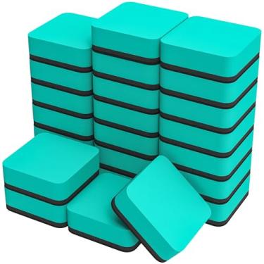 Imagem de MaxGear Borrachas apagáveis a seco, pacote com 24 borrachas magnéticas de quadro branco para sala de aula, mini almofadas de limpeza de quadro branco a granel, limpador de lousa materiais para