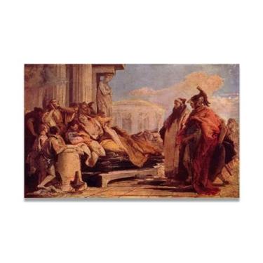 Imagem de Impressão em tela Death of Dido Giovanni Battista Tiepolo – Obra-prima rococó barroca, pintura escolar de Veneza, pintura a óleo decorativa para galeria doméstica 70 x 112 cm