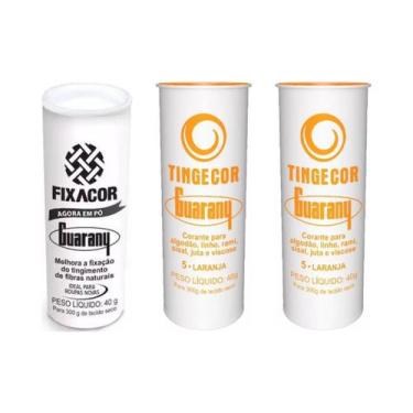 Imagem de Kit FixaCor + 2 Corante de Roupas Laranja Guarany