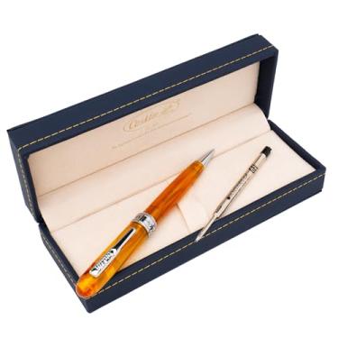 Imagem de Conklin Symetrik Caneta esferográfica âmbar precioso + refil de gel preto extra grátis – Presente elegante para homens e mulheres, escritório, escritores