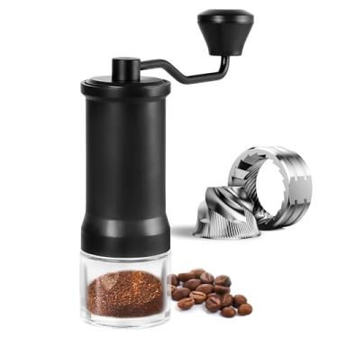 Imagem de Moedor de café manual - Moedor de rebarba cônico ajustável para expresso, prensa francesa, derramar - manivela portátil, aço inoxidável, viagem e acampamento