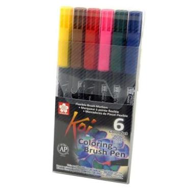 Imagem de Caneta brush 6 cores Koi Sakura
