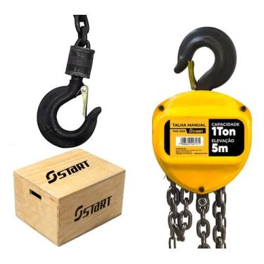 Imagem de Talha Manual 1 Tonelada 1000kg Com Corrente 5 Metros Freio Duplo Ts150
