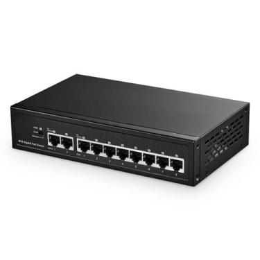 Imagem de Switch POE Binardat 10 portas Gigabit 8 POE+ 1000 Mbps 120 W