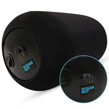 Imagem de Ocean Buy Para-lama inflável resistente com capa 1 unidade (35,5 cm x 76,2 cm) - Para-choques de doca premium para barcos, iates, docas de veleiros - Para-lama leve e fácil de usar - Proteção de
