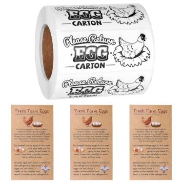 Imagem de 500 peças de adesivos retangulares de caixa de ovos de galinha com 50 cartões para fazendas e mercearias embalagem de mercado de fazendas