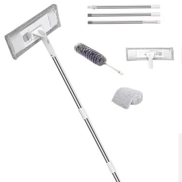 Imagem de TBATM Mops de Limpeza para Pisos um Conjunto, Mop Plano Poderoso com Pano de Fibra Ultra Fina para uso Seco e Molhado, para Parede, Carro,B,197cm