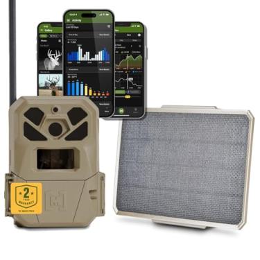 Imagem de Moultrie Pacote de energia para câmera de trilha e painel solar Edge 2 PRO - 3,4 W - Conexão automática 4G LTE em todo o país - Foto sob demanda de 40 MP - Áudio HD de vídeo 1440P - Eliminação de