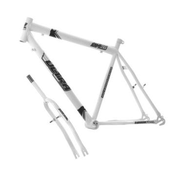 Imagem de Quadro de Bicicleta Aro 26 Ultra Bikes em Aço Carbono com Garfo, Branc