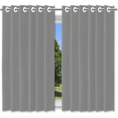 Imagem de Cortina Blackout Blecaute com Ilhós Cinza 2,80x2,50m – Corta Luz Solar, Anti-UV, Térmica, Ideal para Sala, Quarto, Escritório e Ambientes Internos