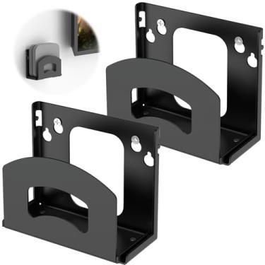 Imagem de 2 peças de suporte de caixa de cabo, suporte de parede ajustável para dispositivos pequenos e largos, como dispositivos de mídia de transmissão, leitores de DVD e caixas