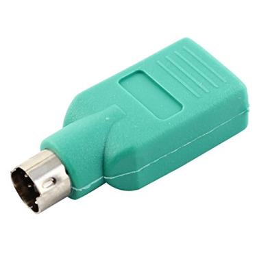 Imagem de uxcell 1 adaptador USB para PS/2, adaptador macho PS/2 para USB, adaptador de teclado USB verde para PS/2