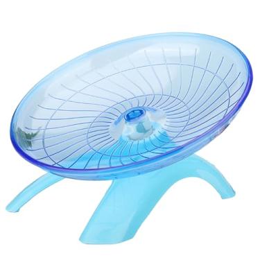 Imagem de YUANGUNGUN Roda silenciosa para hamster de 30,5 cm – Roda de exercício UFO para animais pequenos (azul, ultra silenciosa e segura)