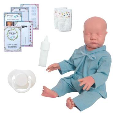 Imagem de Boneco Reborn Realista com Kit Fraldas e Mamadeira - Cegonha Reborn Do