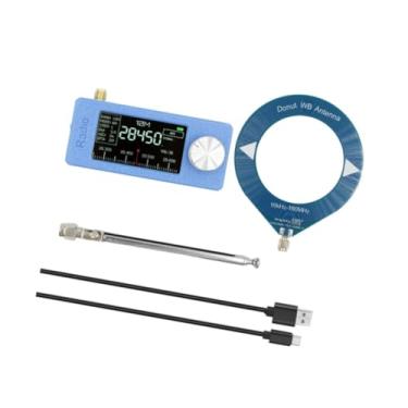 Imagem de Generic Rádio portátil SI4732 Mini rádio de bolso prático com tela clara e receptor multibanda com antena de loop para camping, escritório e casa, Azul