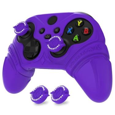 Imagem de PlayVital Silicone Controller Cover for Xbox Series X/S with Thumbstick Cap & Sticker- Runes Edition Anti-Slip Grip Skin, Shockproof Protector for Xbox Core Wireless Controller(Purple)