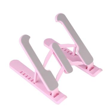 Imagem de Suporte Portatil Dobravel Multi Posiçoes Para Celular Tablet Rosa
