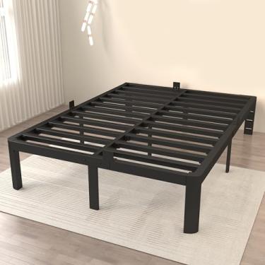 Imagem de ITIMIDI Estrutura de cama completa de 30,5 cm, molduras de cama de plataforma de tamanho completo, sem necessidade de mola box, suporte de ripas de aço resistente, silencioso, perna de canto redondo,