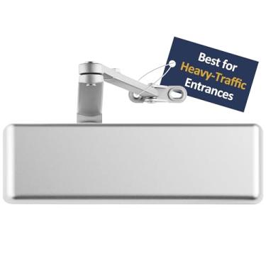 Imagem de Fecho de porta comercial extra resistente, montagem em superfície, acabamento em alumínio, grau BHMA 1, ferro fundido, compatível com UL e ADA, por Lawrence Hardware LH8016