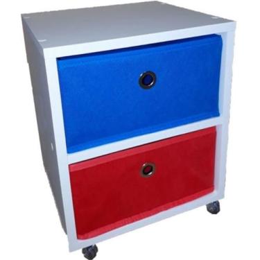 Imagem de Mesa de cabeceira gaveteiro Organibox com 2 gavetas 32x37x30cm - Verme