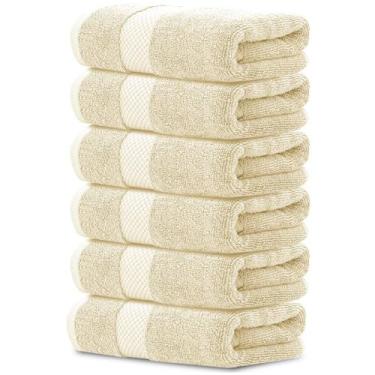 Imagem de Toalhas de mão brancas, clássicas, luxuosas, hotel de algodão, pacote 