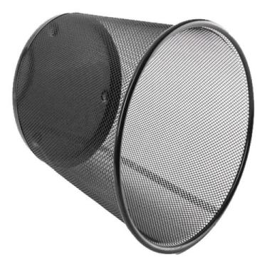 Imagem de Cesto De Lixo Metálico 12 Litros Telado Aramado Preto Quarto - Yeet