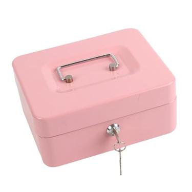 Imagem de Ｂｅｓｇａ Cofre com Fechadura, Recipiente, Caixa de Armazenamento Pequena, Travável com Chaves E Bandeja Removível para Adultos, Rosa, Tamanho real