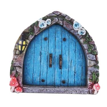 Imagem de TOPINCN Porta de Fada Em Miniatura Porta de Fada de Madeira para árvores Decoração Ao Ar Livre Mini Acessórios de Jardim Com Design de Janela Oca para Decoração de Parede da Sala de (#3)