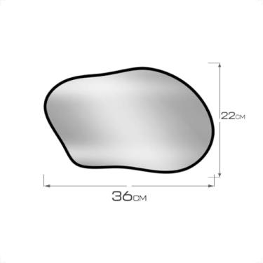 Imagem de Bandeja Espelhada de Luxo Decorativa Orgânica Borda em Couro Lavabo Cantinho do Café (Café, DureFlow36x22)