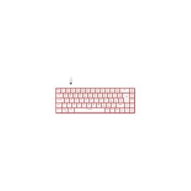 Imagem de Teclado Mecânico Gamer Hyrax Thunder Pro, Switch Huano Vermelho,LED Vermelho, Layout 65%, USB-C, ABNT2, Branco - HCK65W-RED-LED