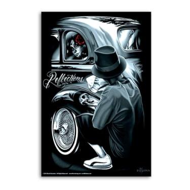 Imagem de Day of the Dead Lowrider Classic Skull Reflections Home Decor And Wall Art Print Posters 08x12" (20x30cm)
