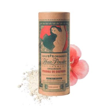 Imagem de Shampoo seco em pó Lulu Organics para cabelos escuros, loiros e oleoso