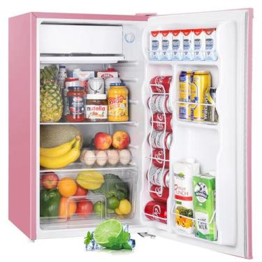 Imagem de Mini geladeira Upstreman 90,6 L com freezer de 3,2 pés cúbicos, rosa