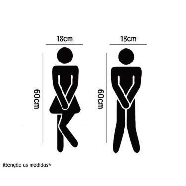 Imagem de Adesivo Para Porta Casal Banheiro - Ele E Ela