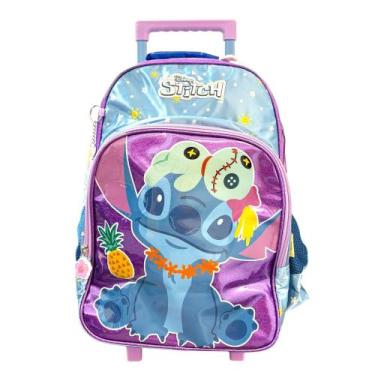 Imagem de Mochila de Rodinhas Stitch infatil escolar Disney Chaveiro - Luxcel, V
