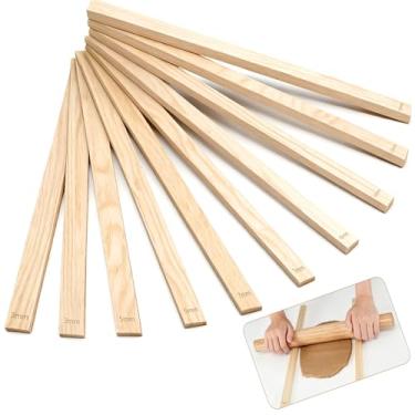 Imagem de Guias de rolo de argila, 10 peças de guia de bastão de cerâmica para ensino, ferramentas de cerâmica, rolo de laje de madeira, ferramentas de argila, ferramentas de mudboard para espessura de polímero