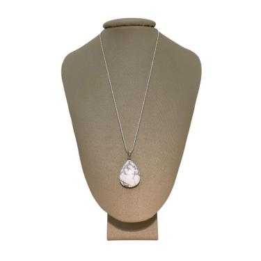 Imagem de Colar Diamantado Prata 925 Howlita Gota - P. Vecchio Joias