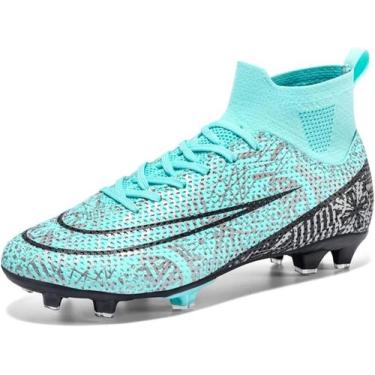 Imagem de Tênis de futebol masculinos de futebol com pontas longas, couro e borr