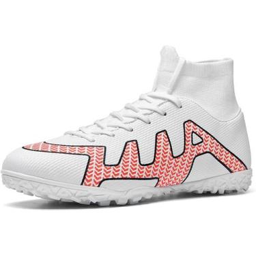 Imagem de Tênis de futebol masculinos de futebol com pontas longas, couro e borr