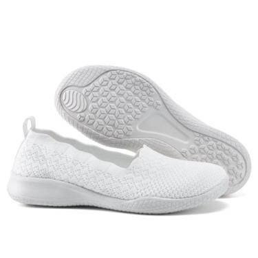 Imagem de Sapatos de caminhada poemlady 2406, todos brancos para mulheres, taman