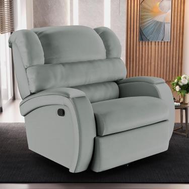 Imagem de Poltrona do Papai Sala de Cinema Reclinável Kylie Glider Manual Giratória Massagem USB PU Cinza G23