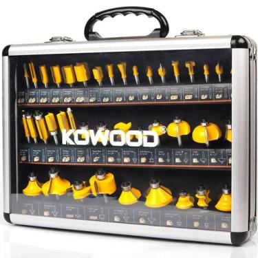 Imagem de Conjunto de bits de roteador KOWOOD 40 peças de 1/4 de polegada Shank 