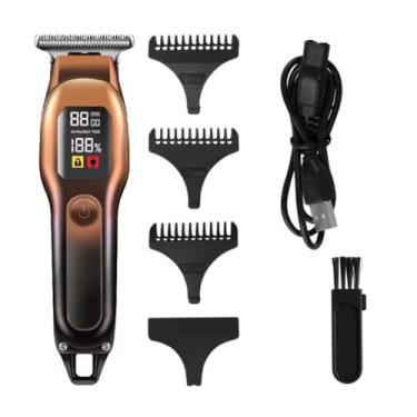 Imagem de Máquina de Cortar Cabelo Profissional, Display LED Digital, 3 Pentes Ajustáveis, Bateria Recarregável, Aparador de Cabelo Sem Fio