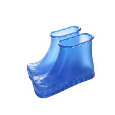 Imagem de oshhni Sapatos de SPA para os pés Sapatos de massagem para banho de pés Design de cilindro alto Fácil de limpar Presentes Bacia compacta para banho de, Azul 17cm Altura