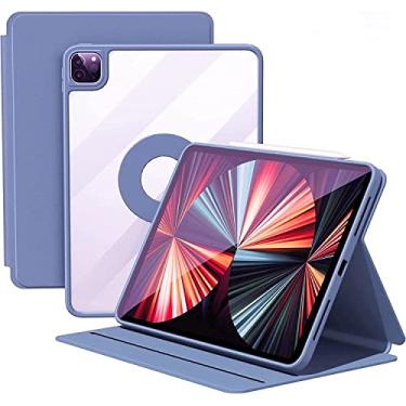 Imagem de Capa vertical para iPad Air de 11 polegadas (M3/M2)/Air 5ª/4ª geração, capa magnética para iPad Air 7ª/6ª geração com suporte para lápis, pode conter teclado, capa inteligente removível rotativa