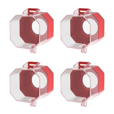 Imagem de APIELE 4 peças de capa de interruptor de botão de parada de emergência à prova de poeira capa protetora de plástico de segurança furo redondo adequado para montagem de 30 mm